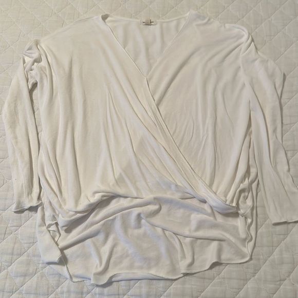 UO Silence + Noise White Womens Wrap Cross Front Tunic Long Sleeve Top Size M - Picture 5 of 10